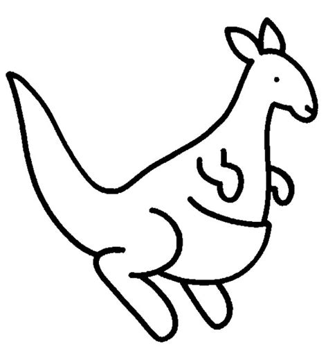 Kangaroo Carrying a Pouch Coloring Page - NetArt