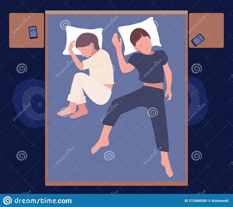Couple Sleeps In Different Poses Man And Woman Sleeping Together
