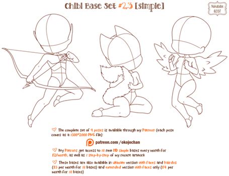 Chibi Pose Reference Simple Chibi Base Set By Nukababe Chibi