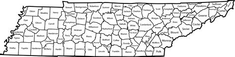 Printable Tennessee County Map Printable Map Of The United States