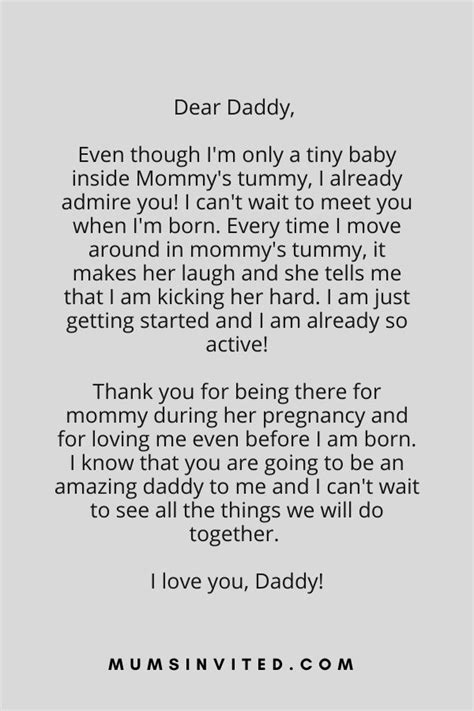 10 Dear Daddy From Unborn Baby Letters And Quotes With Images Mums