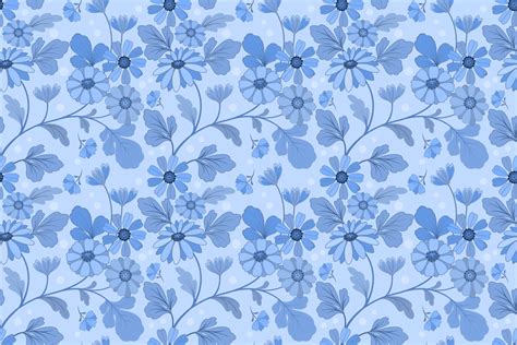 Blue Flower Seamless Pattern For Textile Graphic By Ranger262
