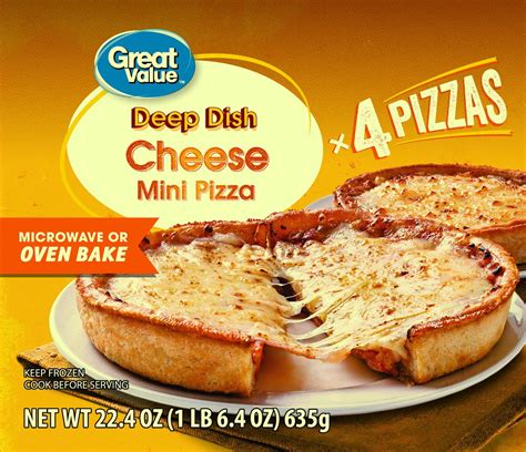 Great Value Deep Dish Mini Pizza Cheese 224 Oz 4 Count