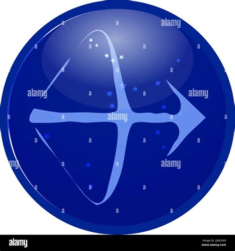 Blue 12 Constellation Icon With Star Arrangement Sagittarius Stock