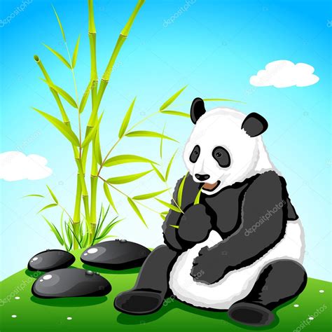 Panda Eating Bamboo Clip Art Canvas Point