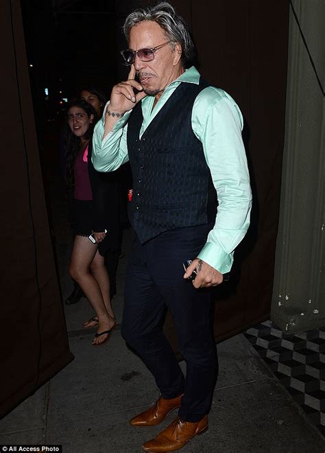 Mickey Rourke 61 Steps Out Wearing His Trademark Waistcoat Smart