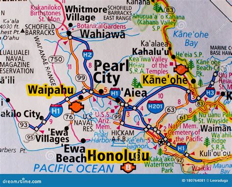 Honolulu On Usa Travel Map Stock Image Image Of Earth Geography