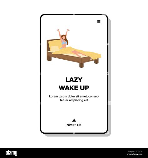 Lazy Wake Up Morning Woman In Cozy Bed Vector Stock Vector Image And Art Alamy