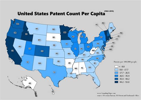 US States with the Most Patents per Capita