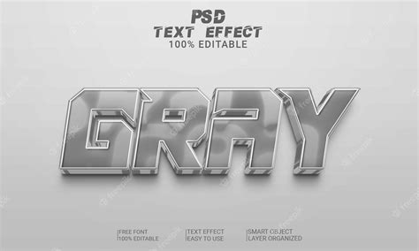 Premium Psd 3d Text Effect Style Gray Psd File