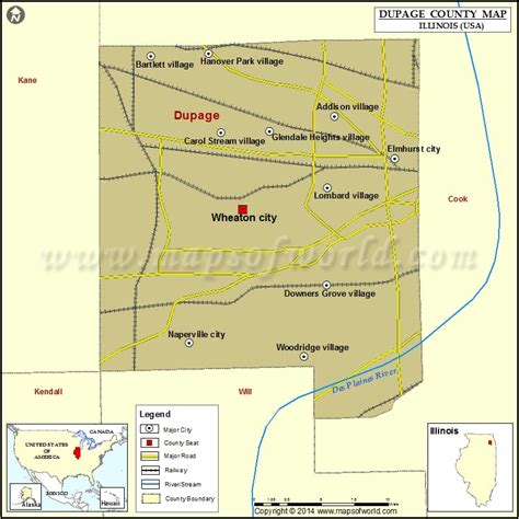 Dupage County Map Illinois