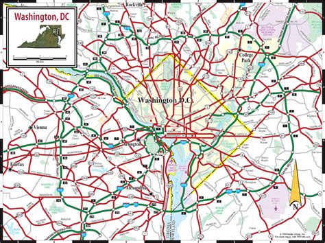 District Of Columbia Road Map