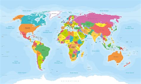 Carte Mondiale Avec Pays Du Monde Vacances Guide Voyage