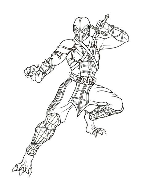 Awesome Free Pictures To Colors Of Mortal Kombat Coloring Pages