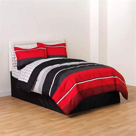 Twin size white comforter sets. 8-PC Complete Bedding Comforter Set Red Black White ...