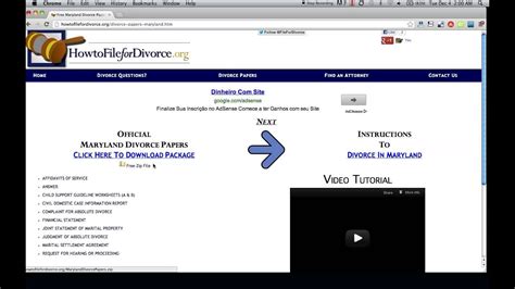 When you file for divorce, you need to make all reasonable efforts to find your spouse. Free Maryland Divorce Papers and Forms - YouTube