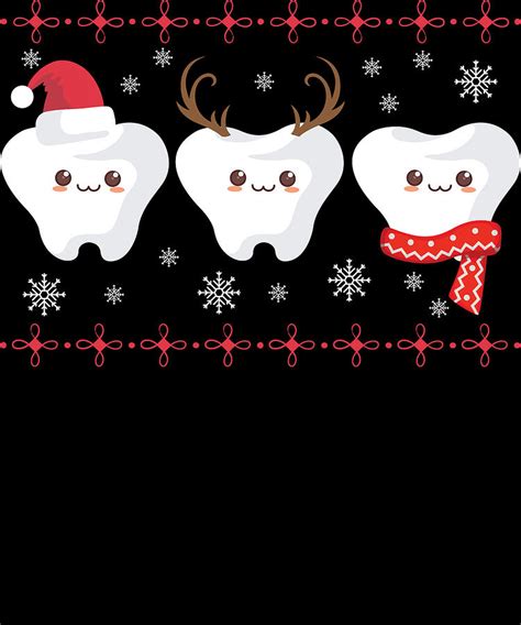 dentist christmas dental hygienist cute tooth digital art by michael s fine art america