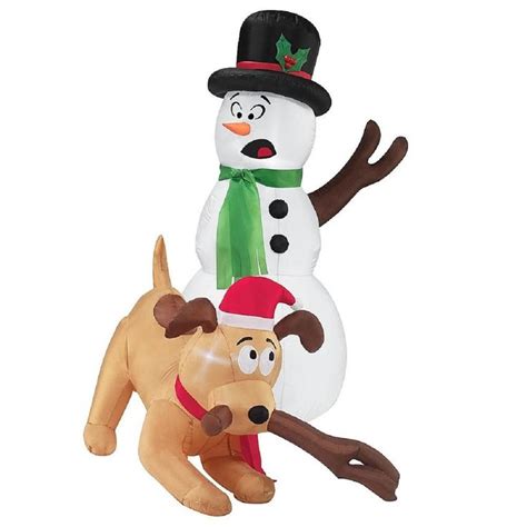 Inflatable Snowman Dog Christmas Led Decoration Xmas Air Blown