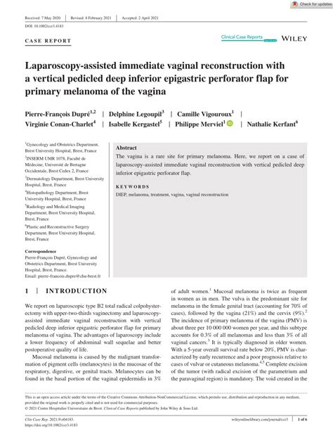 Pdf Laparoscopy‐assisted Immediate Vaginal Reconstruction With A