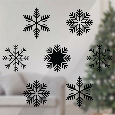 30 Snowflakes Window Wall Stickers Xmas Decal Christmas Shop Etsy