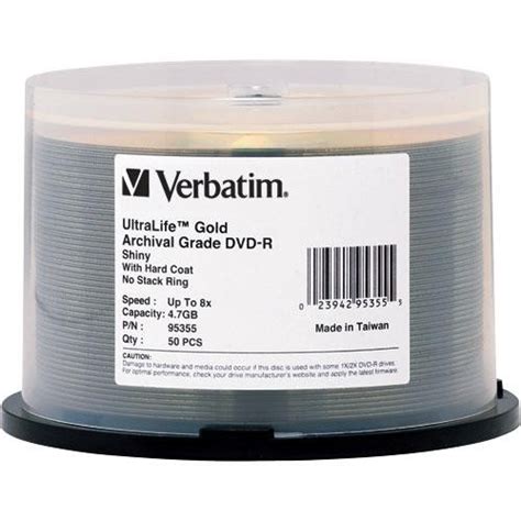Verbatim Dvd R Ultralife Gold Archival Grade 47gb 95355 Bandh