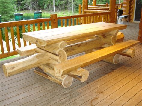 Cedar Log Picnic Tables Montana Specialty Log Construction