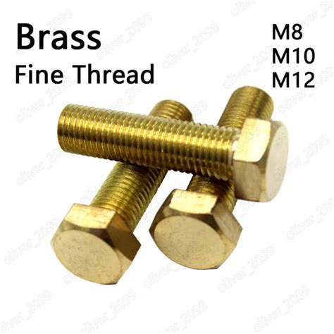 Fine Thread Brass Hexagon Bolts Hex Head Screws M8 M10 M12 1036