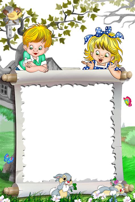 White Kids Transparent Frame Kids And Bunnies Boarders And Frames