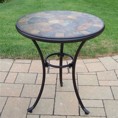 Oakland Living Stone Art Round Bistro Table 24 In W X 24 In L In The