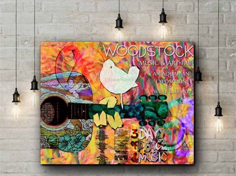 Woodstock Canvas 60s Music Hippie Wall Art Hippie Decor Etsy