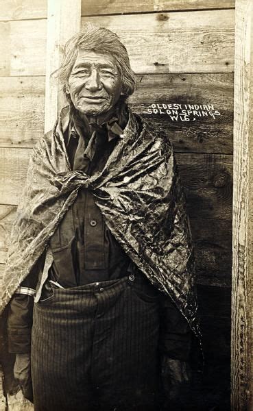 A Portrait Of An Elderly Native American Man Identified Only As The Oldest Indian Solon