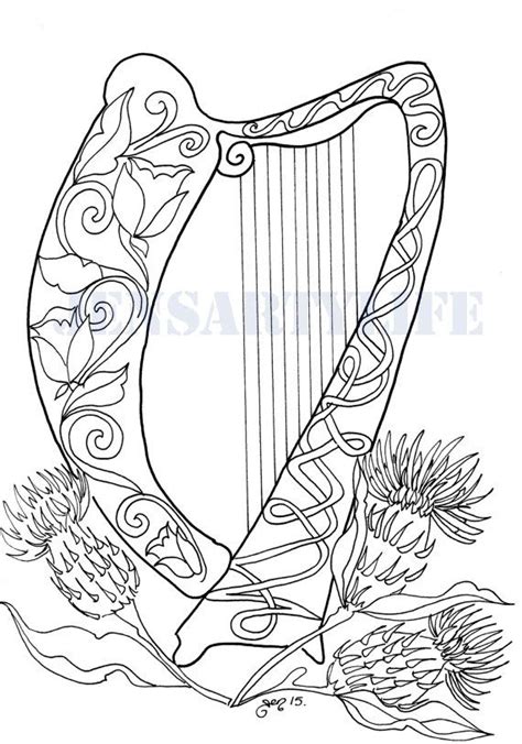 Celtic Harp Drawing At Explore Collection Of