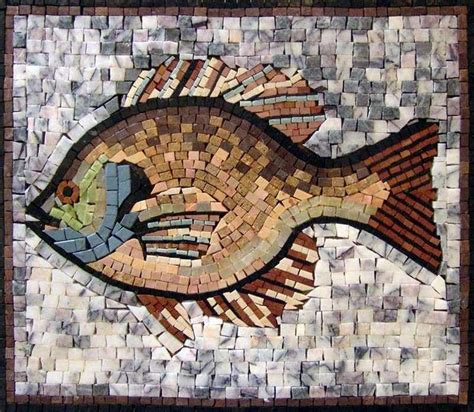 Cute Fish Marble Mosaic Art Marine Lifeandnautical Mozaico