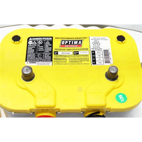 Optima Batteries 9014 045 Group 3478 12v Yellow Top Battery