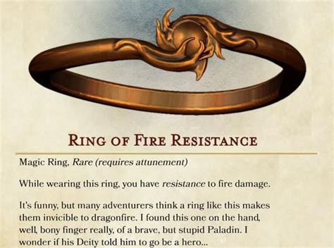 Fire Resistance Ring Dnd Magic Ring Geeky Silver Ring Dungeons