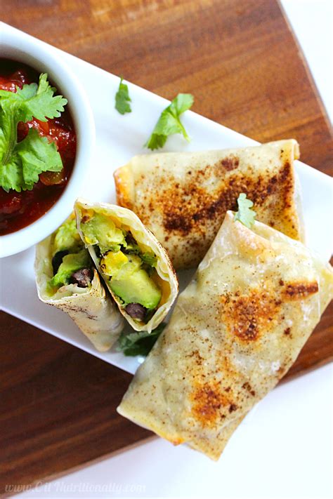 In a medium bowl, add the avocado and mash to desired consistency. Baked Avocado Egg Rolls - Chelsey Amer