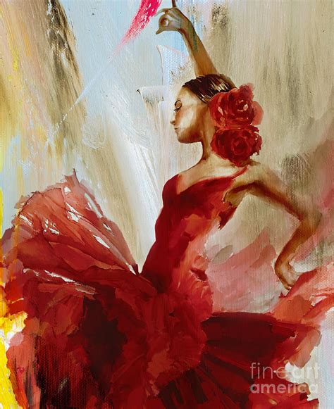 Flamenco Abstract Female Dance Painting By Gull G Fine Art America