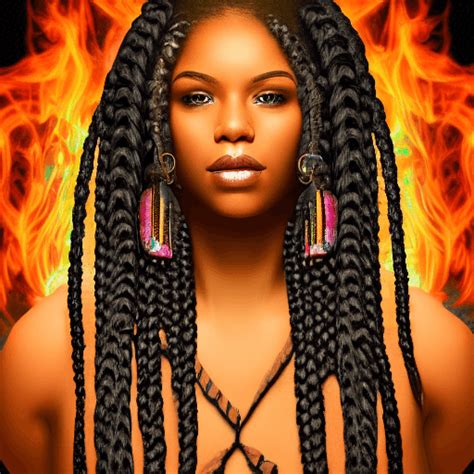 braided hair airbrush inspired african american woman · creative fabrica