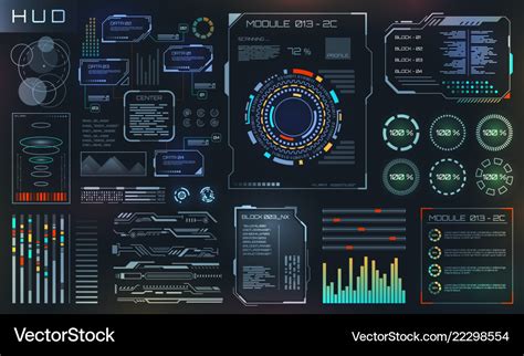 Big Set Of Futuristic Hud Elements Ui Hud Infographic