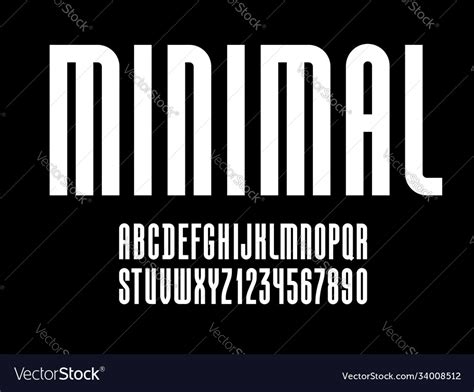 High Font Condensed Tall Bold Alphabet Sans Serif Vector Image