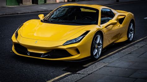 Brand New Ferrari F8 Spider In Triple Layer Yellow Paint On The Road In