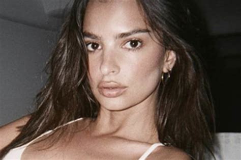 Blurred Lines Model Emily Ratajkowski Flaunts Ample Assets In Paper Thin Bra Daily Star