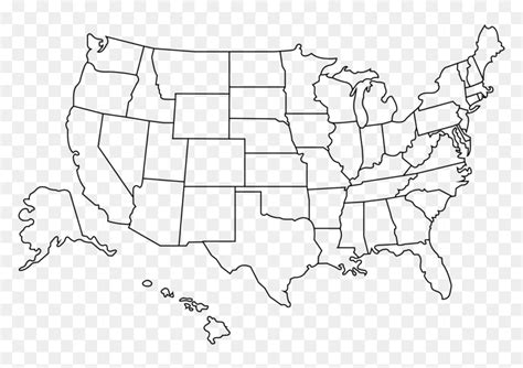 Outline Of The United States Transparent Us Map Outline Hd Png