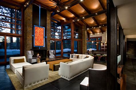 Modern Mountain Home Contemporary Living Room