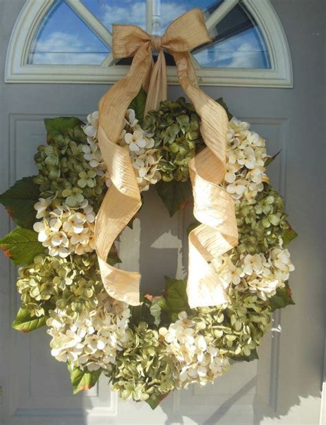 Spring Hydrangeas Front Door Wreaths Traditional Wreaths