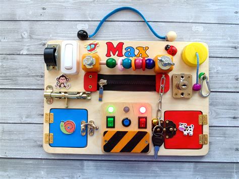 Personalized Busy Board Toddler Montessori Toys Toddler Etsy