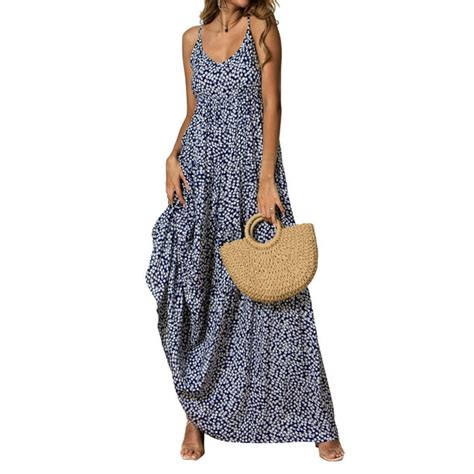 Sexy Dance Beach Floral Print Long Maxi Dresses For Women Sleeveless