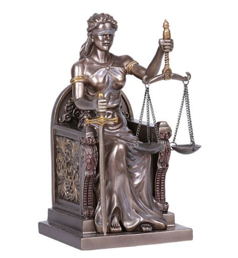 Blind Lady Justice Sculpture Seated