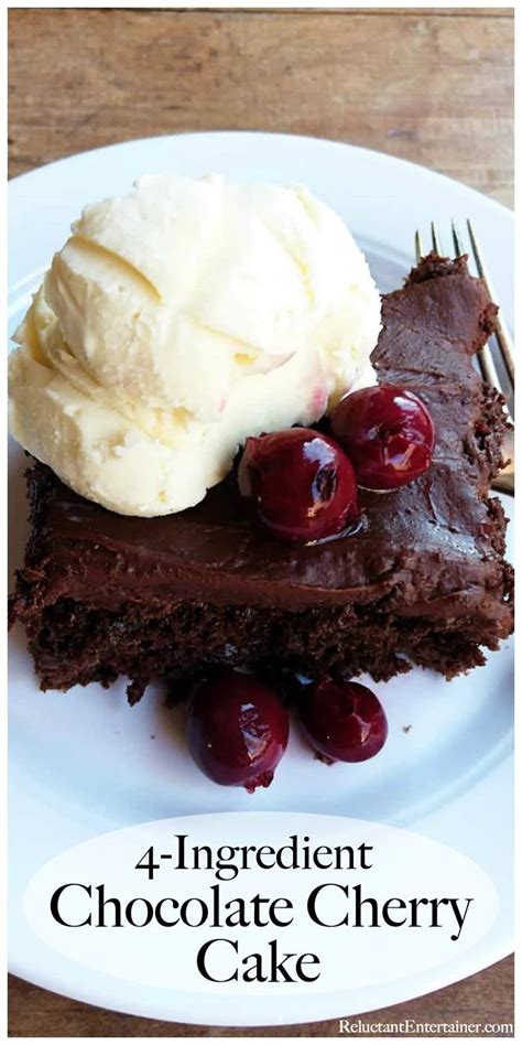 Easy 4 Ingredient Chocolate Cherry Cake Recipe
