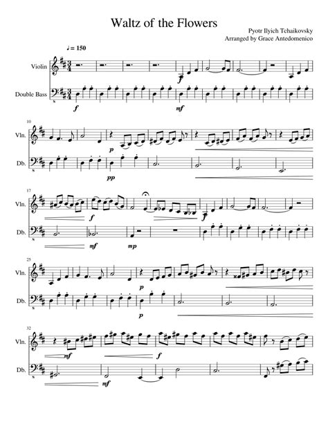 This sheet music is here for you to use as referance only. Waltz of the Flowers Sheet music for Violin, Contrabass ...